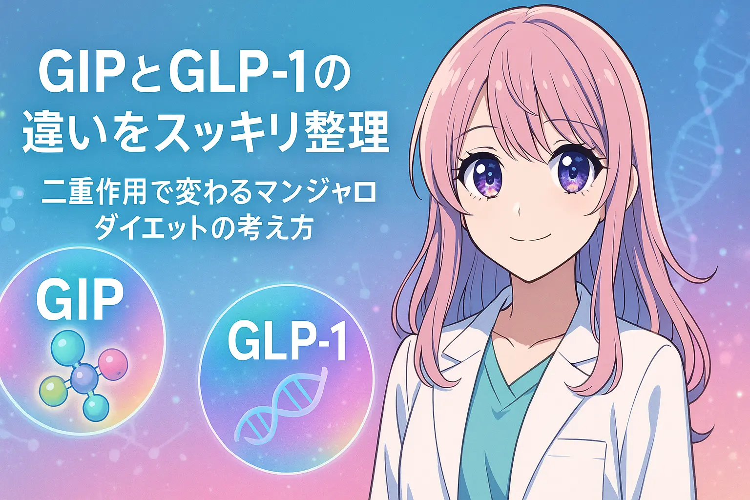 GIPとGLP-1単独作用の違いと二重作用をやさしく解説