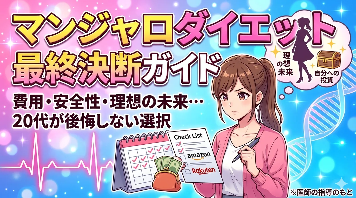 マンジャロダイエット、迷いを断ち切る最終チェック！20代の賢い決断ガイド
