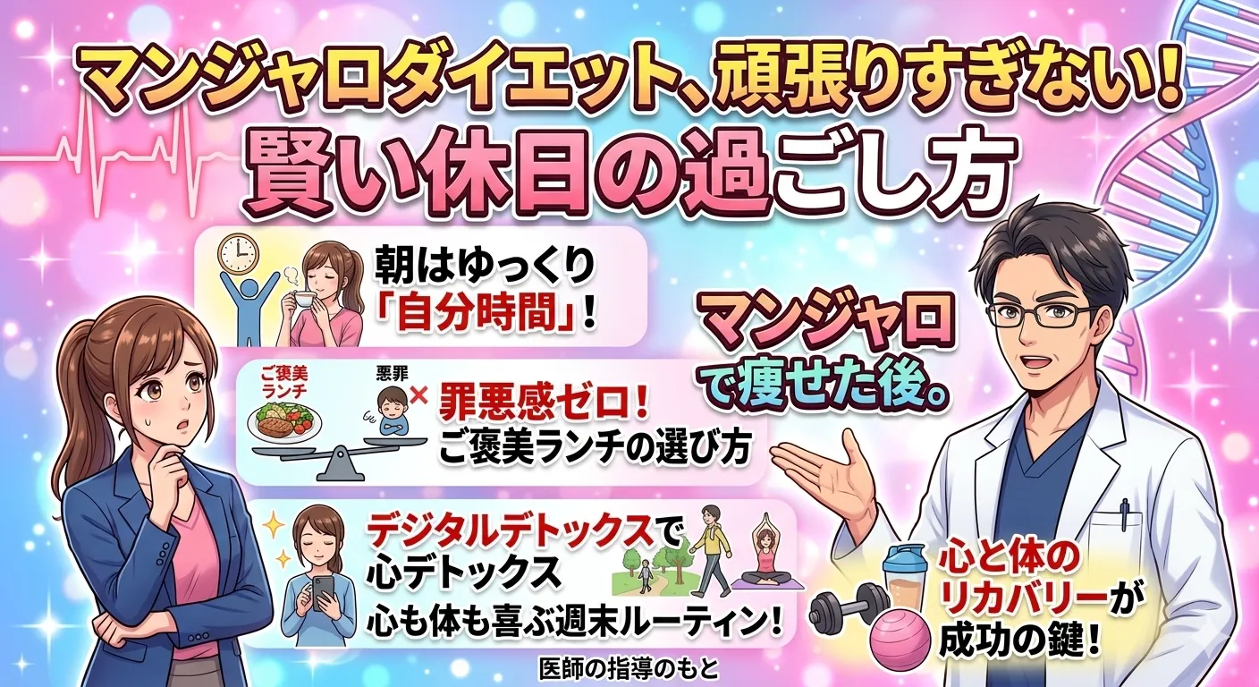 マンジャロダイエット、頑張りすぎなくてOK！20代向け心と体に優しい休日の過ごし方